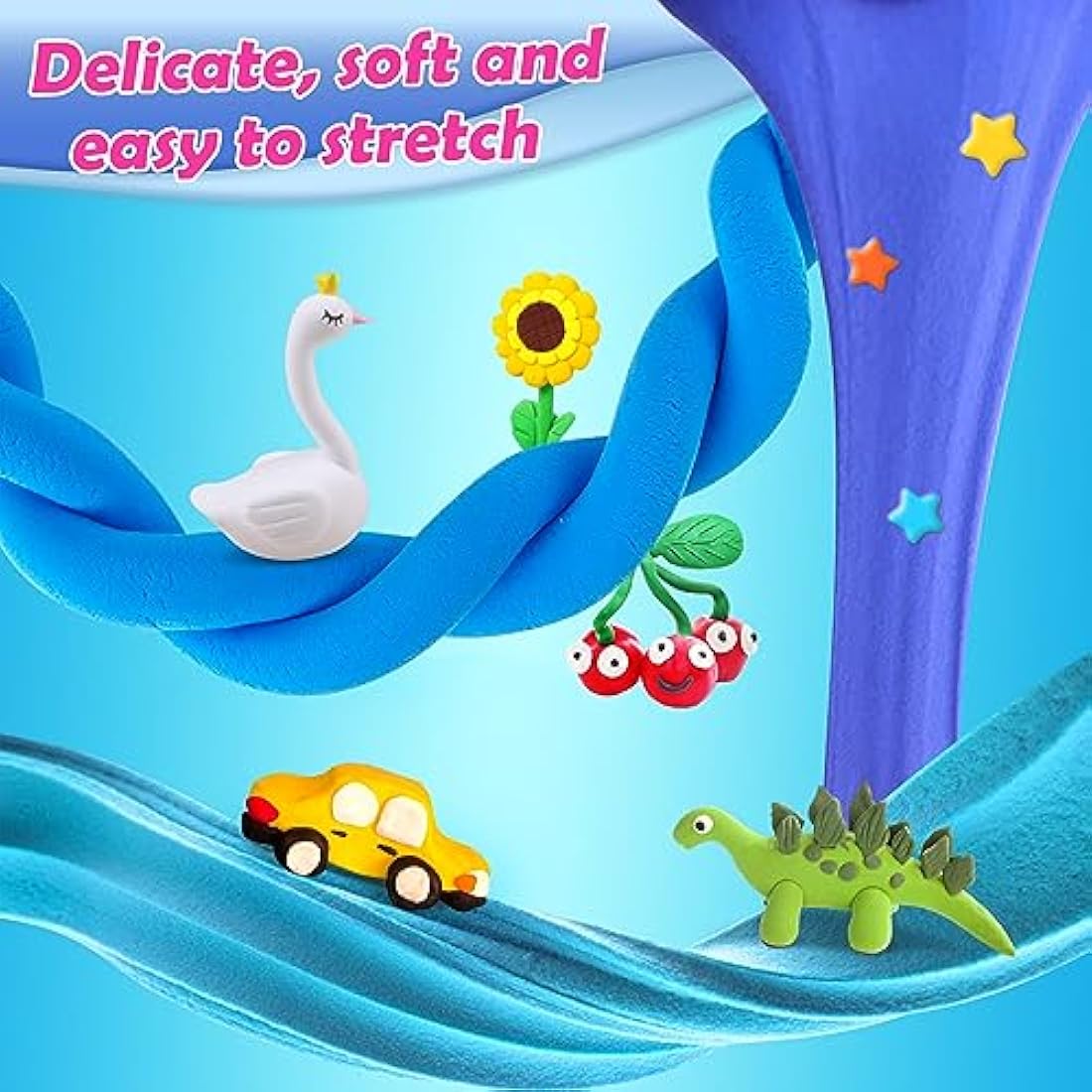 Air Dry Clay Kit - 50 Colors Magic Modelling Clay for Kids