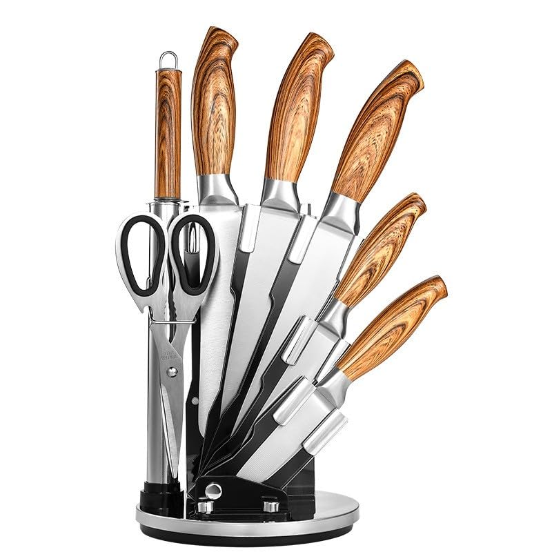 Ever Rich Stainless Steel Kitchen Knife Block Set - Ultra Sharp, 15-Piece