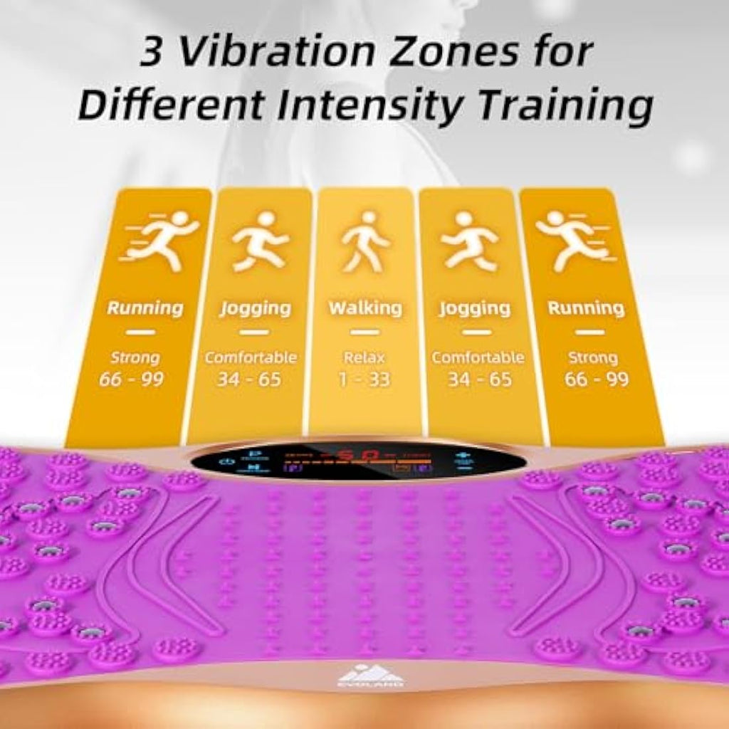 EVOLAND Vibration Plate Exercise Machine | 99 Speed Levels & Bluetooth