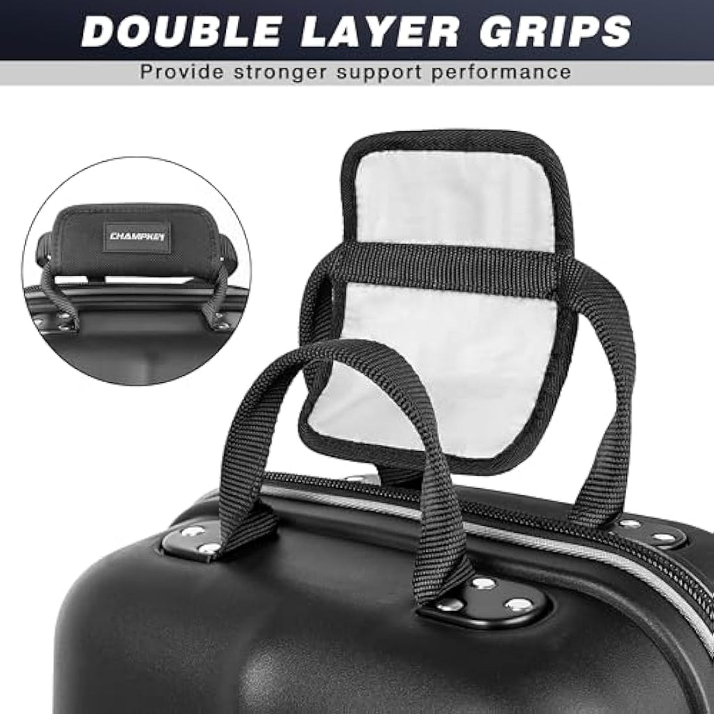 CHAMPKEY Golf Travel Bag with Wheels | Hard Case Top | 1680D Oxford Fabric