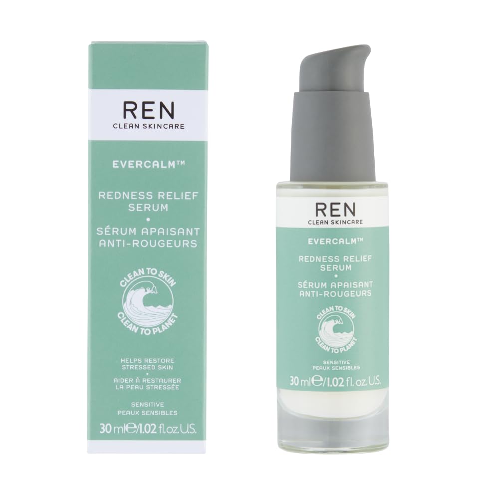 REN Evercalm Redness Relief Serum | Soothing Skin Barrier Treatment, 30ml