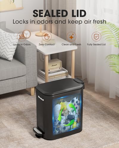 6L Slim Bathroom Pedal Bin – Soft Close & Inner Bucket