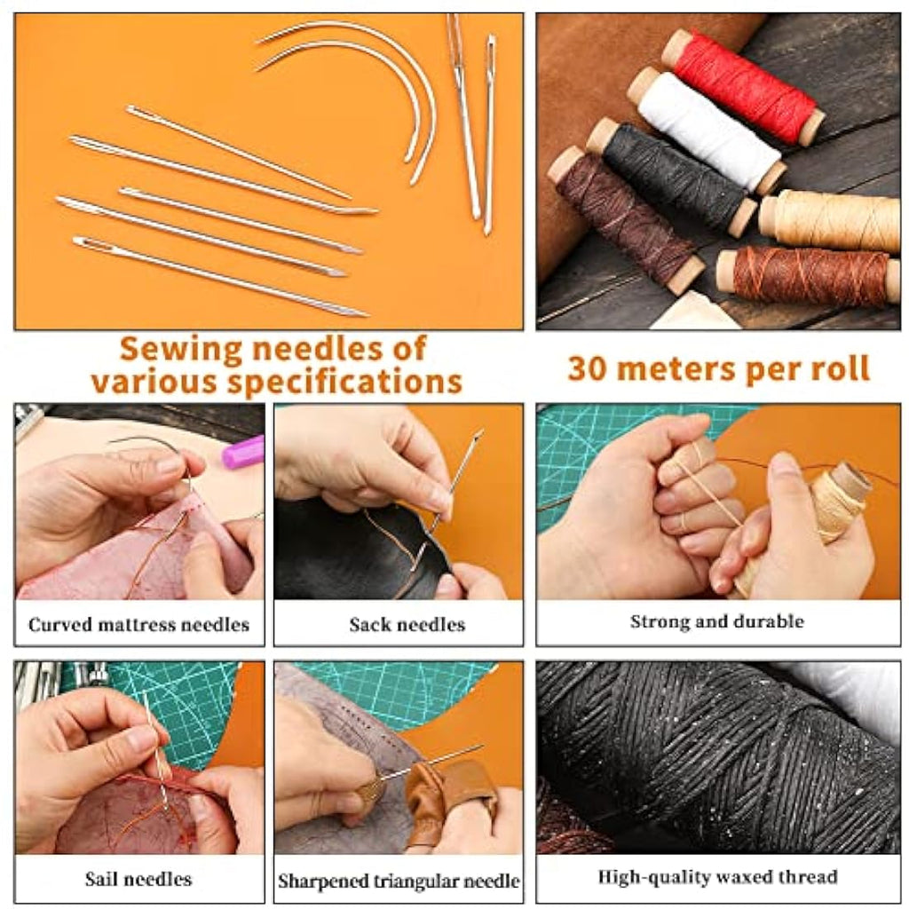 72PCS Leather Working Kit with Stamping Tools and Storage Bag