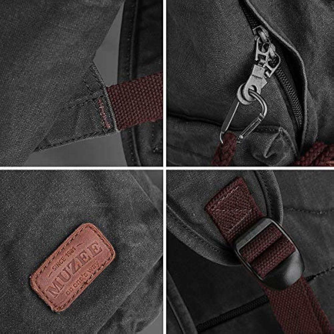 Muzee Canvas Laptop Backpack – Anti-Theft School Daypack with USB Port