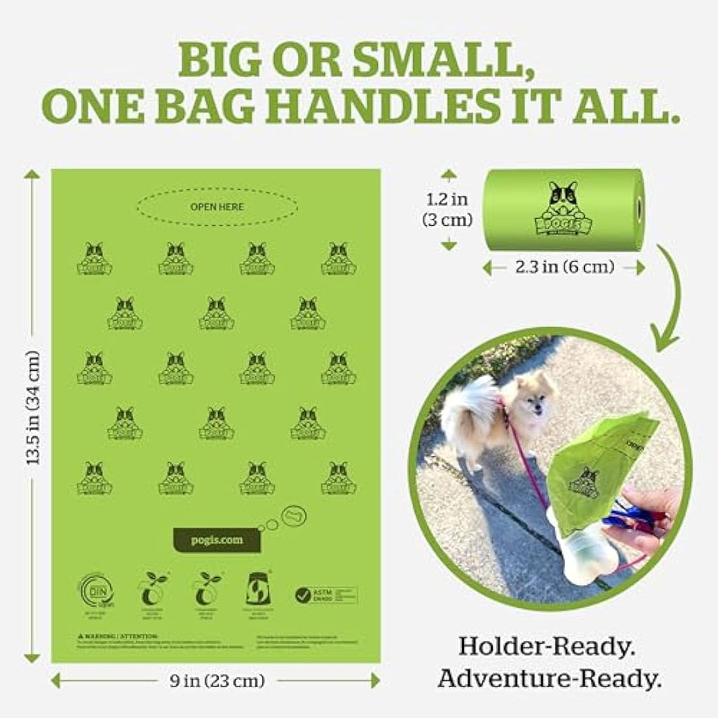 Pogi's Compostable Dog Poo Bags – Leak-Proof Plant-Based – 480 Bags