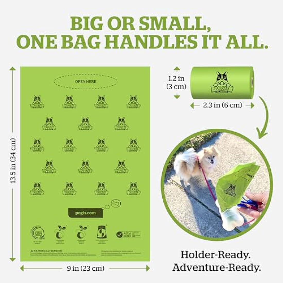 Pogi's Compostable Dog Poo Bags – Leak-Proof Plant-Based – 480 Bags