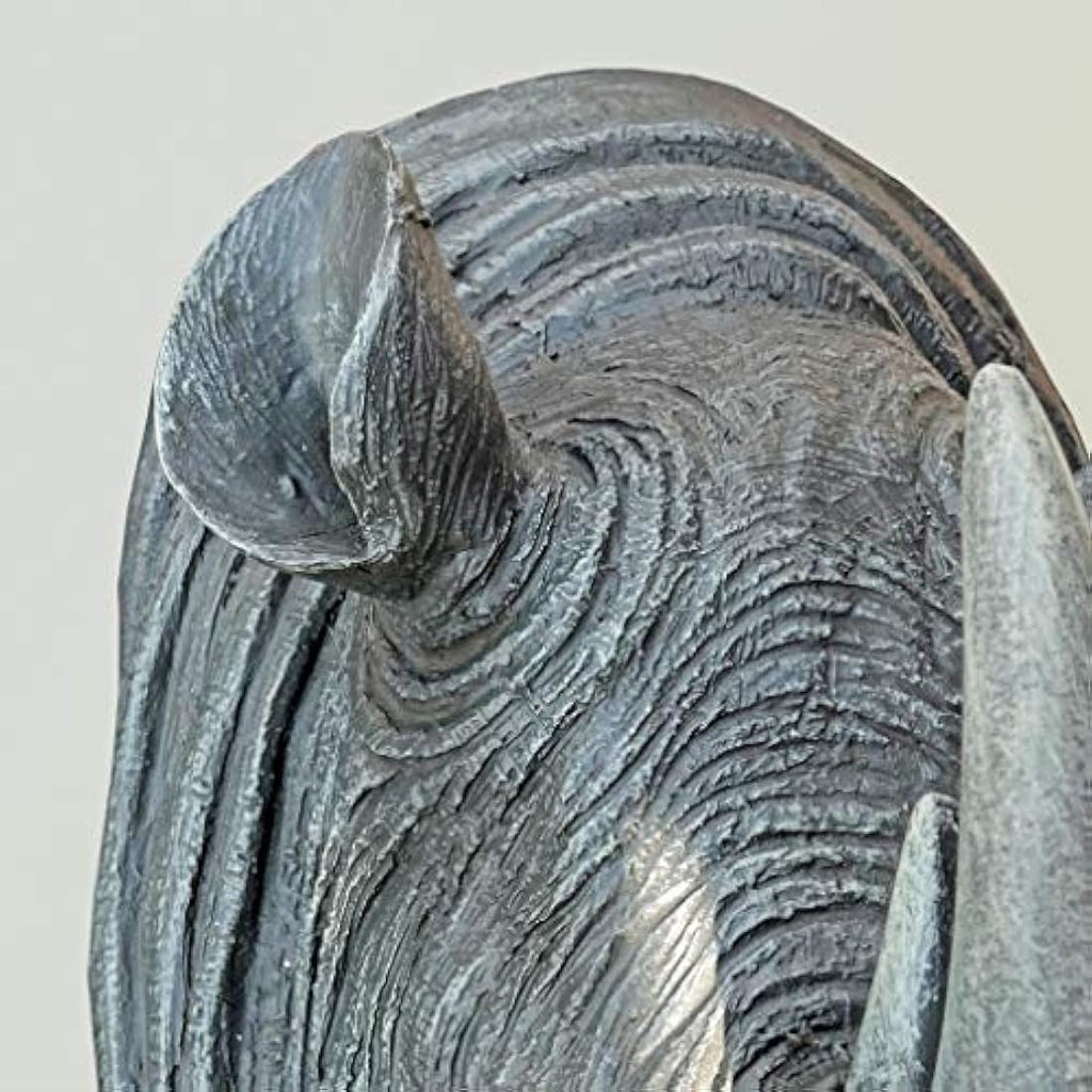 Rhino Wall Art – Grey Resin Animal Head Hanging Sculpture