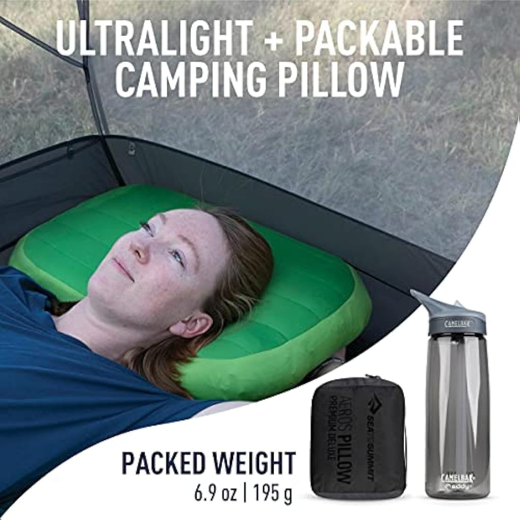 Sea to Summit Aeros Premium Deluxe XL Inflatable Camping Pillow – Grey