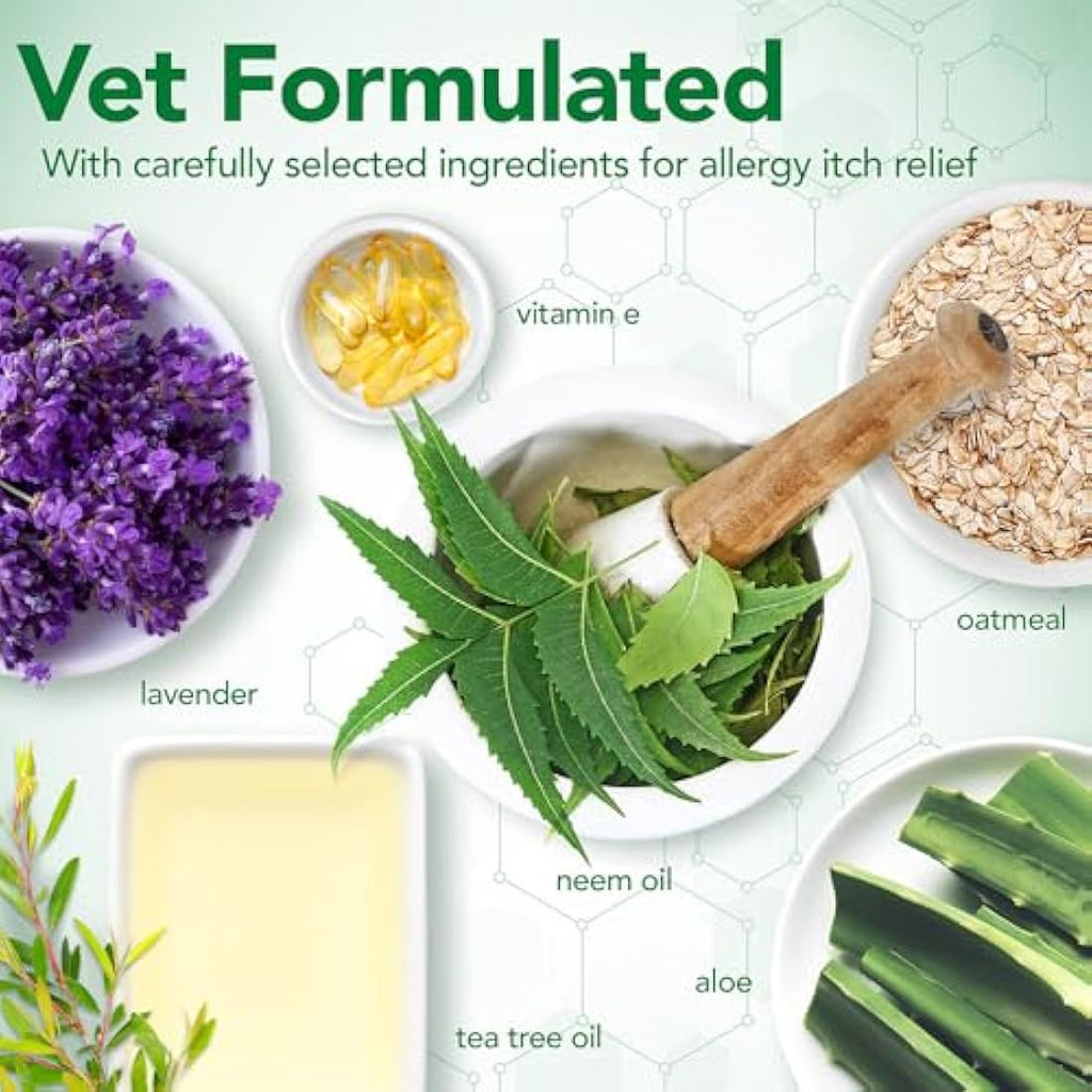Vet's Best Allergy Itch Relief Dog Shampoo | Soothing Oatmeal & Tea Tree