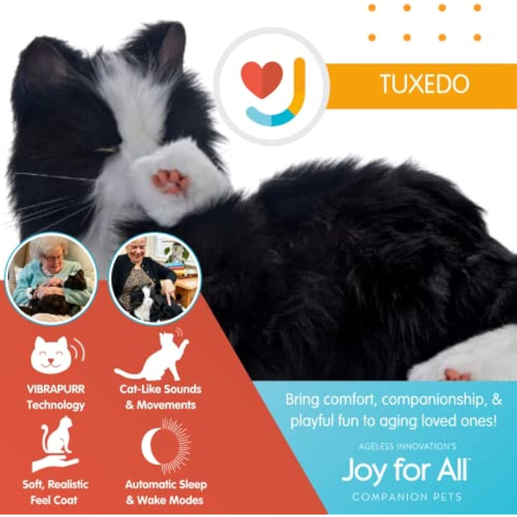 Joy For All Interactive Pet Cat – Realistic Tuxedo Companion Robot