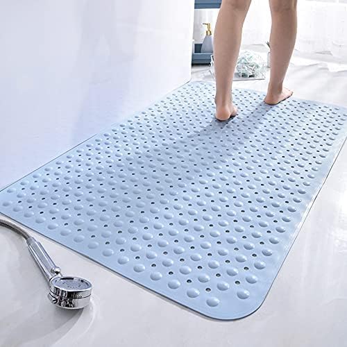 Non-Slip PVC Shower Mat – Anti-Mould Bath Mat, Blue (90x60cm)