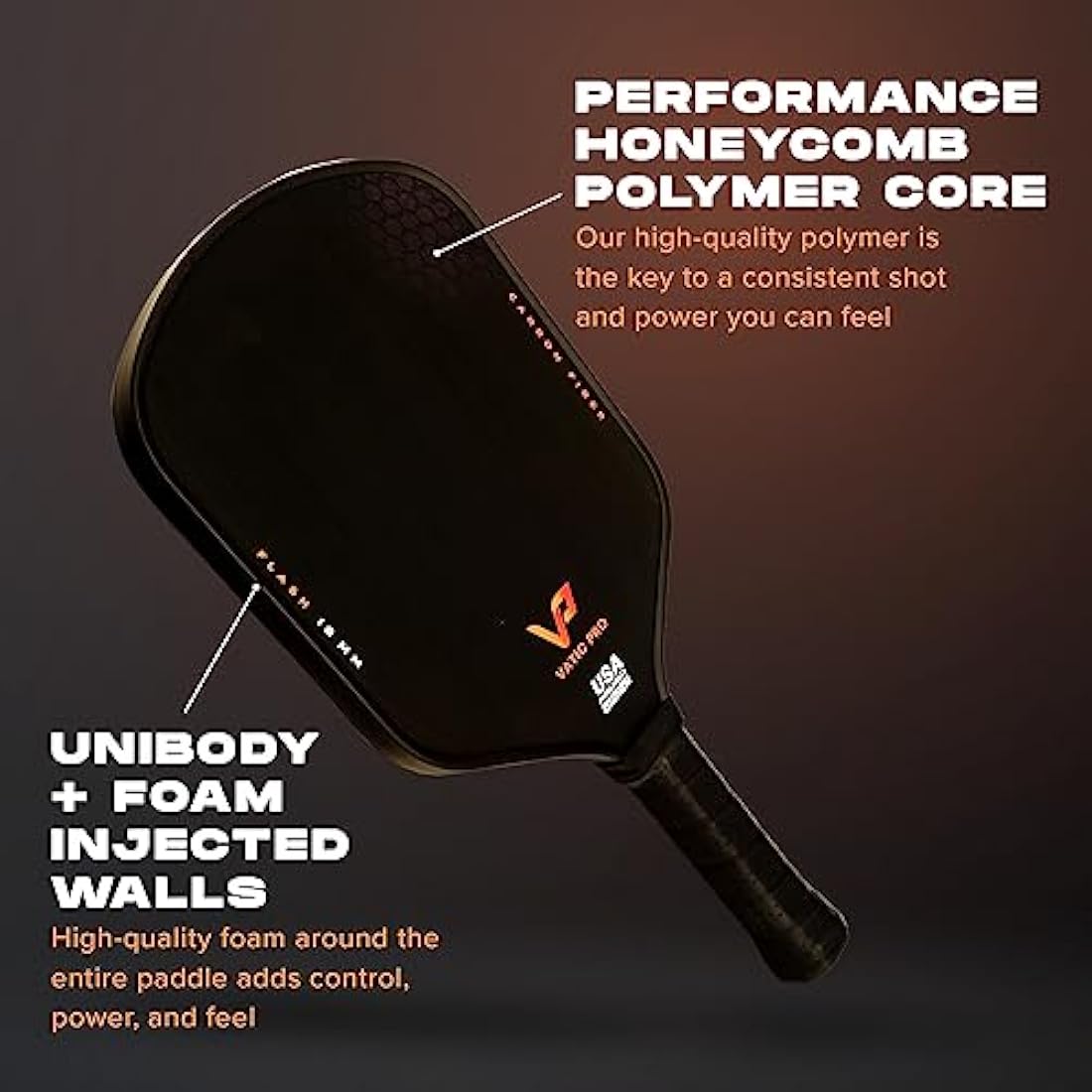 Vatic Pro Kohlefaser Pickleball Paddle – 16mm Thermogeformt USAPA