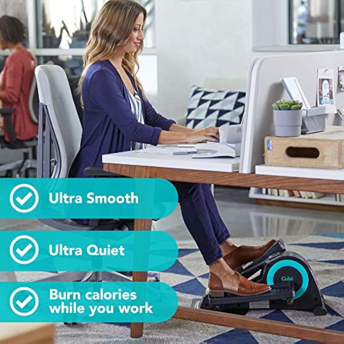 Cubii JR1 Seated Under Desk Elliptical - Compact Pedal Exerciser
