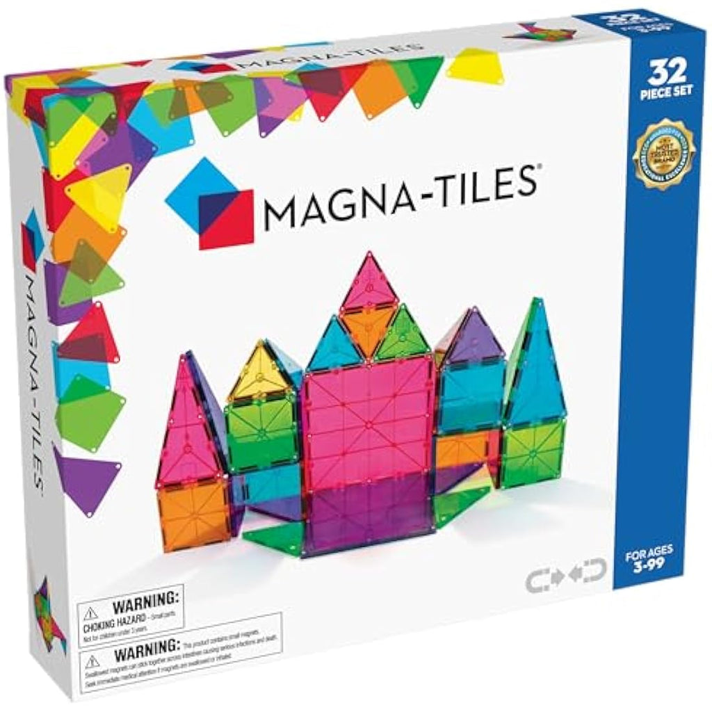 MAGNA-TILES Classic 32-Piece Magnetic Building Blocks – STEM Toy Set