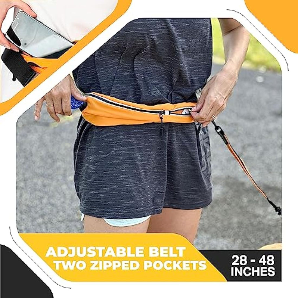 Barkswell Hands Free Double Dog Lead | Reflective Running Belt for 2 Dogs