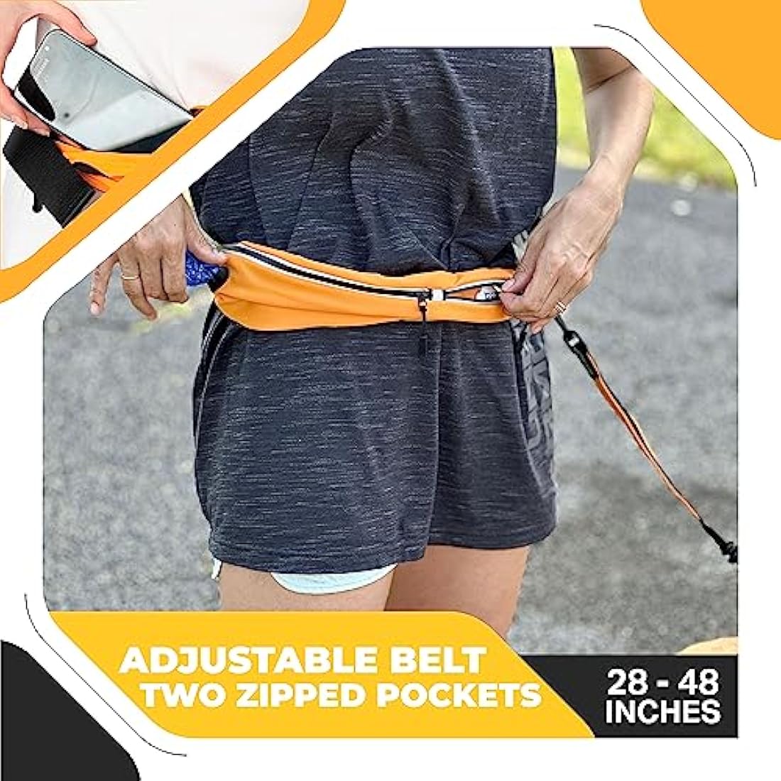 Barkswell Hands Free Double Dog Lead | Reflective Running Belt for 2 Dogs