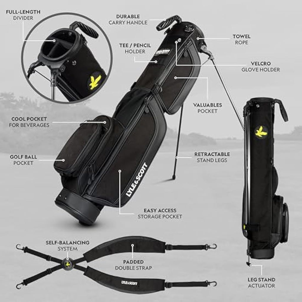 Lyle and Scott Gleneagle Golf Stand Bag – Lightweight 3-Way Divider