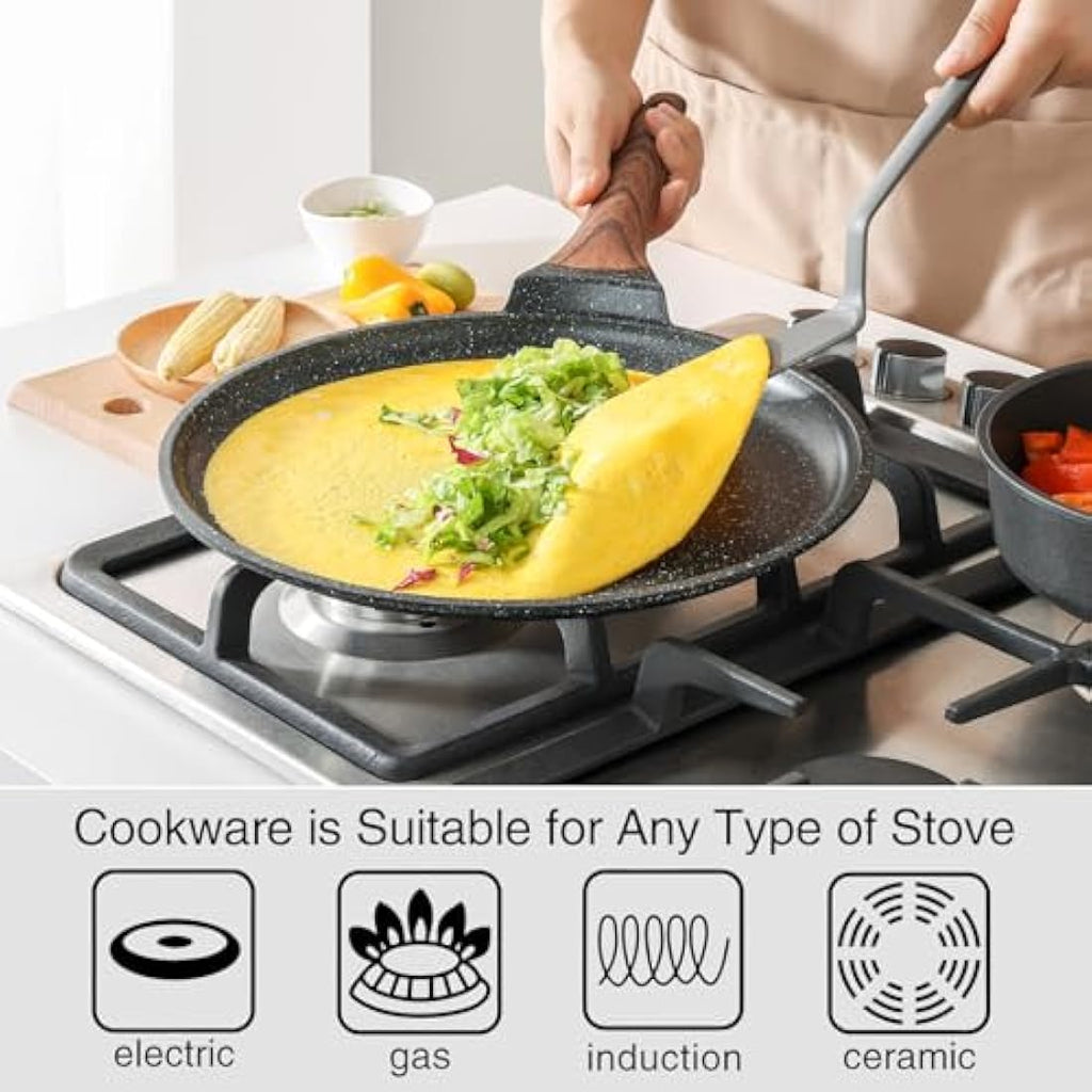 Kordisen 30cm Nonstick Crepe Pan – Induction Dosa Pan with Spreader
