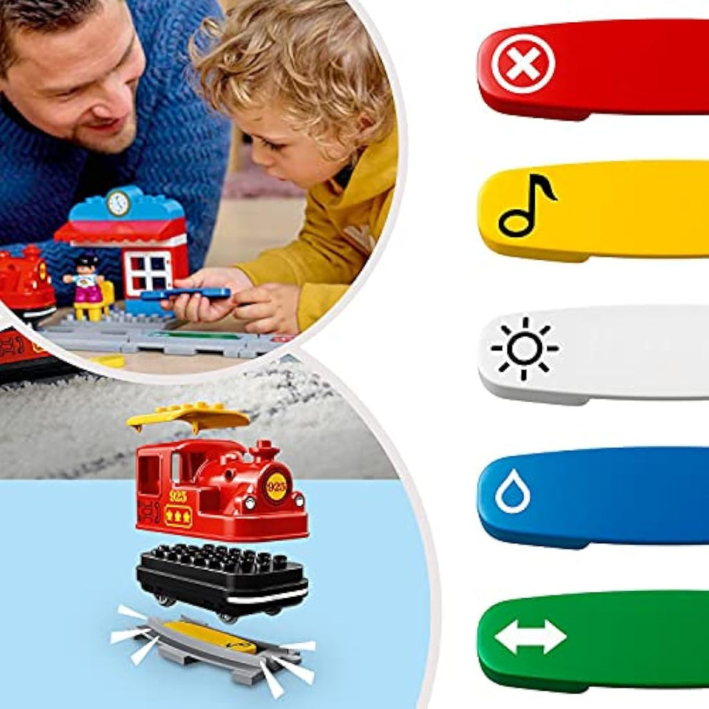 LEGO Steam Train Model Railway Building Blocks Set by