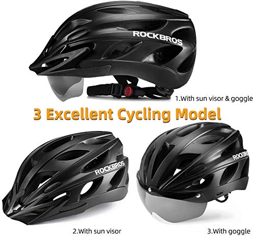 ROCKBROS Bike Helmet | Lightweight MTB Road Helmet with Magnetic Goggles