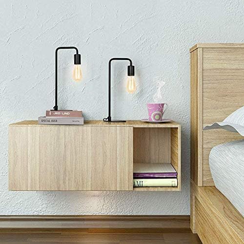 Industrial Bedside Lamps Set of 2 – Black Metal Desk Lamps