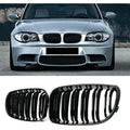 Gloss Black Dual Slat Front Kidney Grille for BMW 1 Series