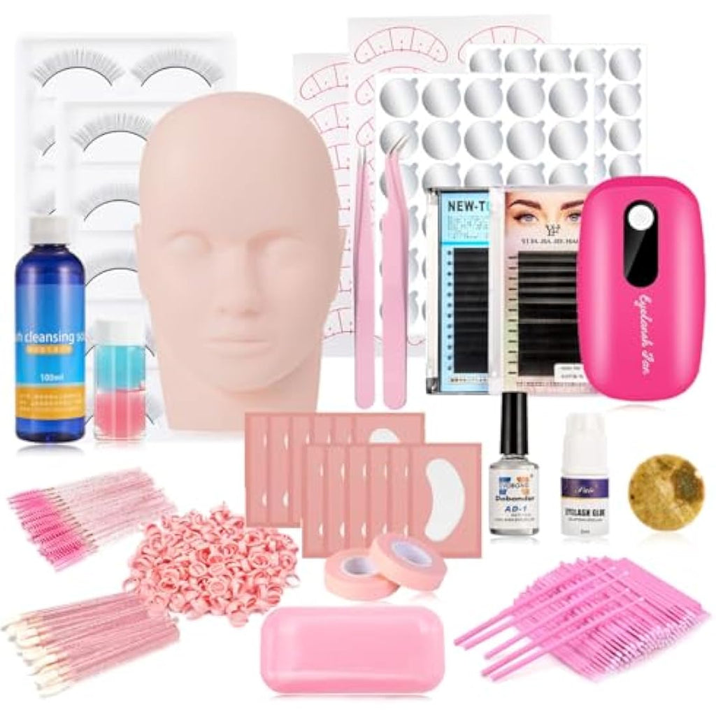 Jolof Store Eyelash Extension Kit – 22PCS Training Set with Mannequin Head