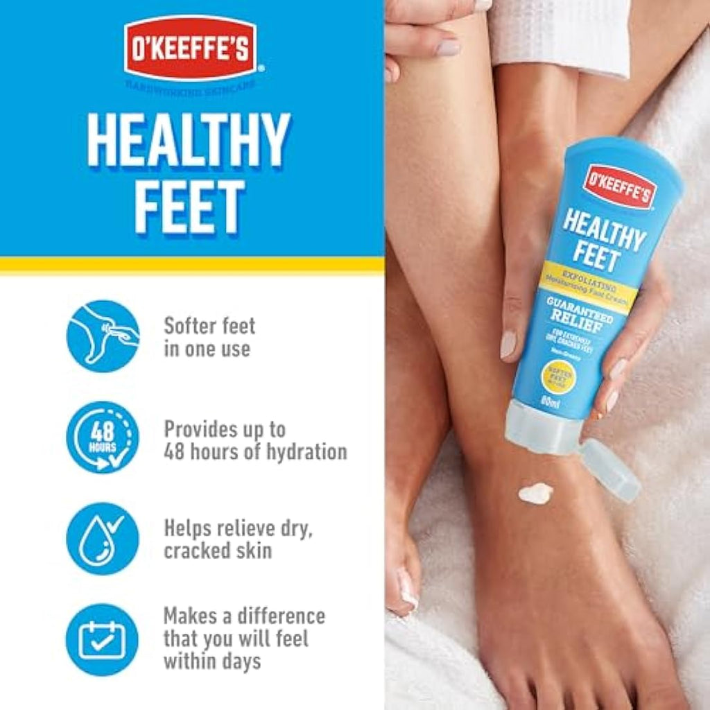 O'Keeffe's Healthy Feet Exfoliating Foot Cream for Dry Skin – 5 Pack