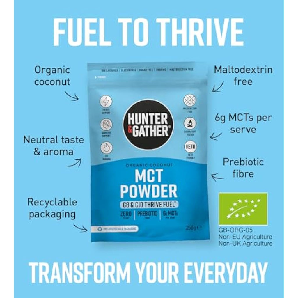 Hunter & Gather C8/C10 MCT Powder – 100% Organic Coconut - 250g