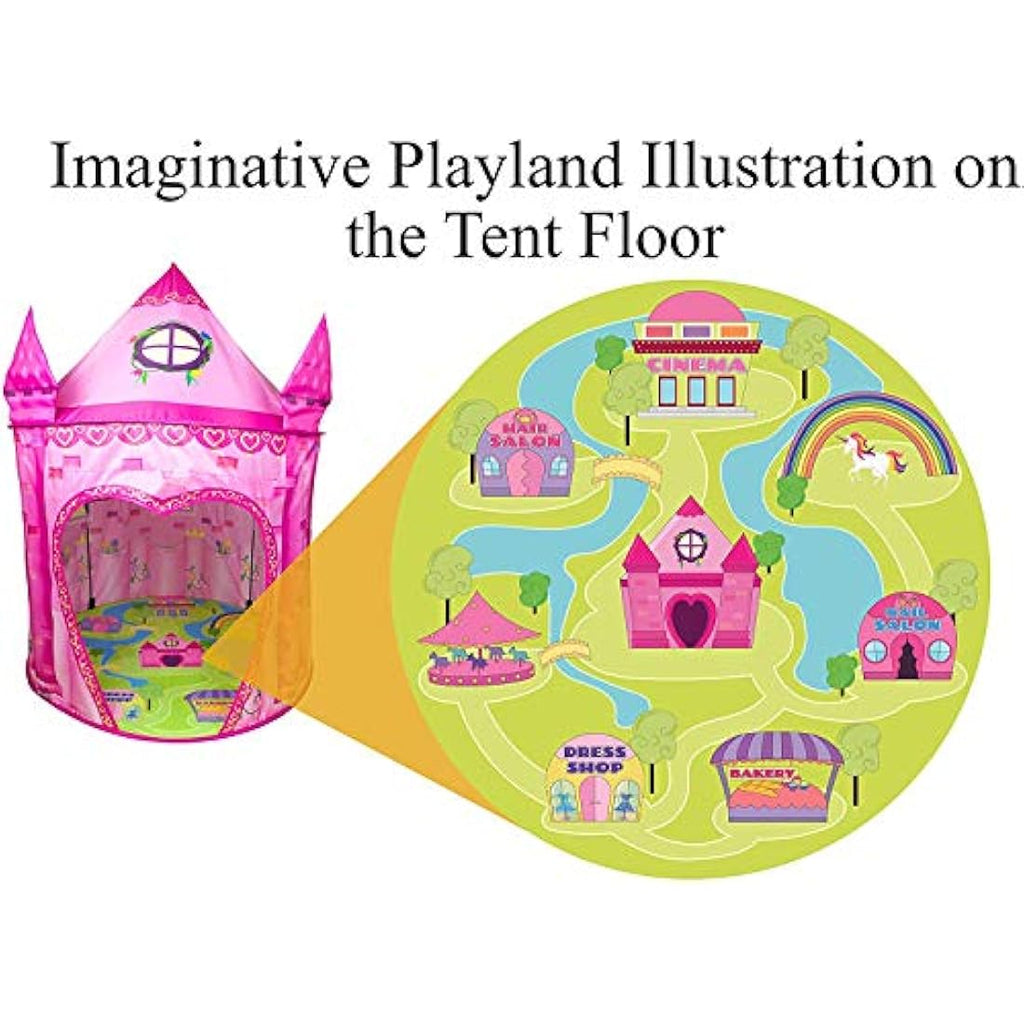 Benebomo Pink Princess Castle Play Tent – Indoor Kids Playhouse