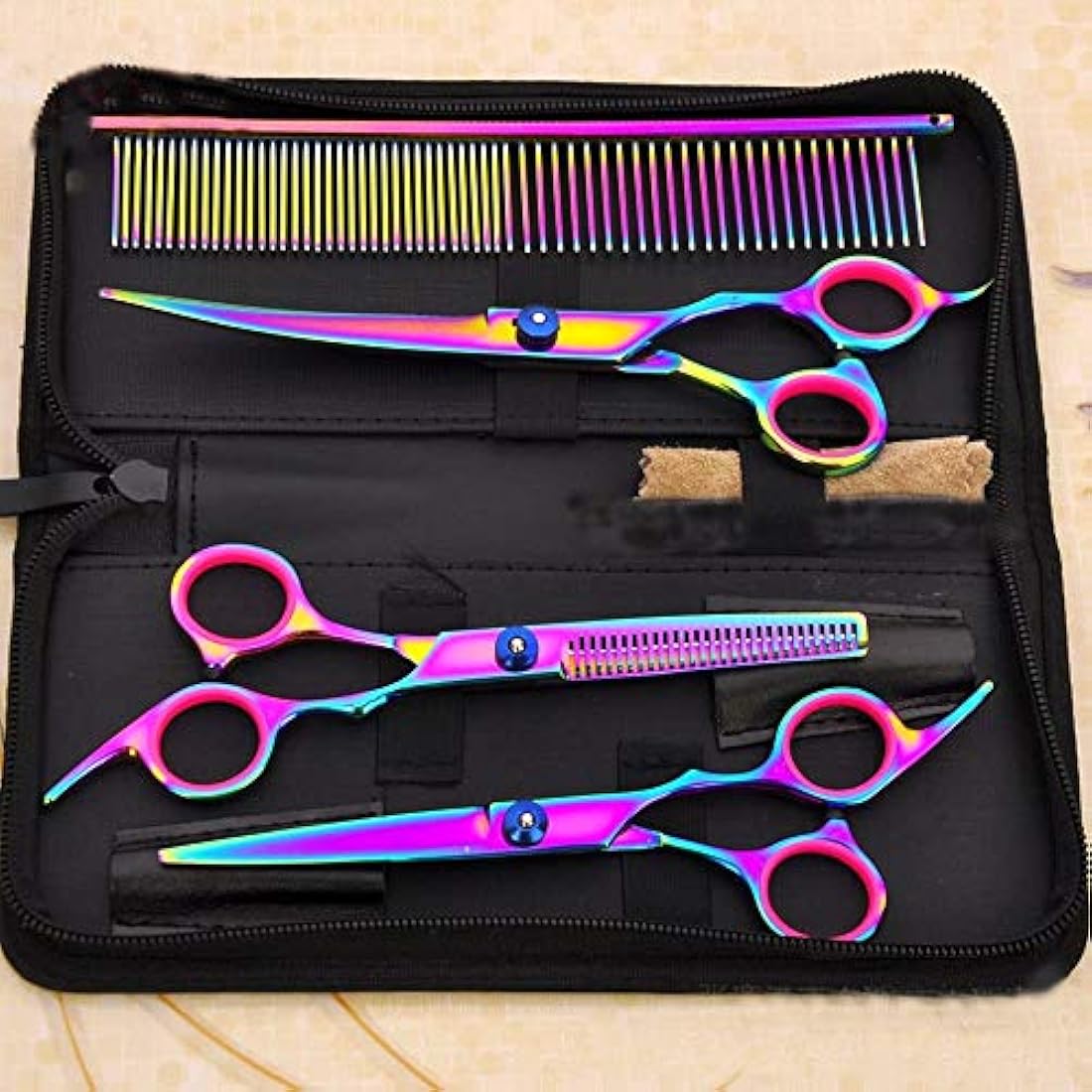 7-Piece Pet Grooming Scissors Set - Stainless Steel Kit