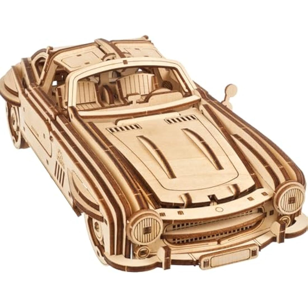 UGEARS Winged Sports Coupe 3D Wooden Puzzle – 1:24 Scale Model Car Kit