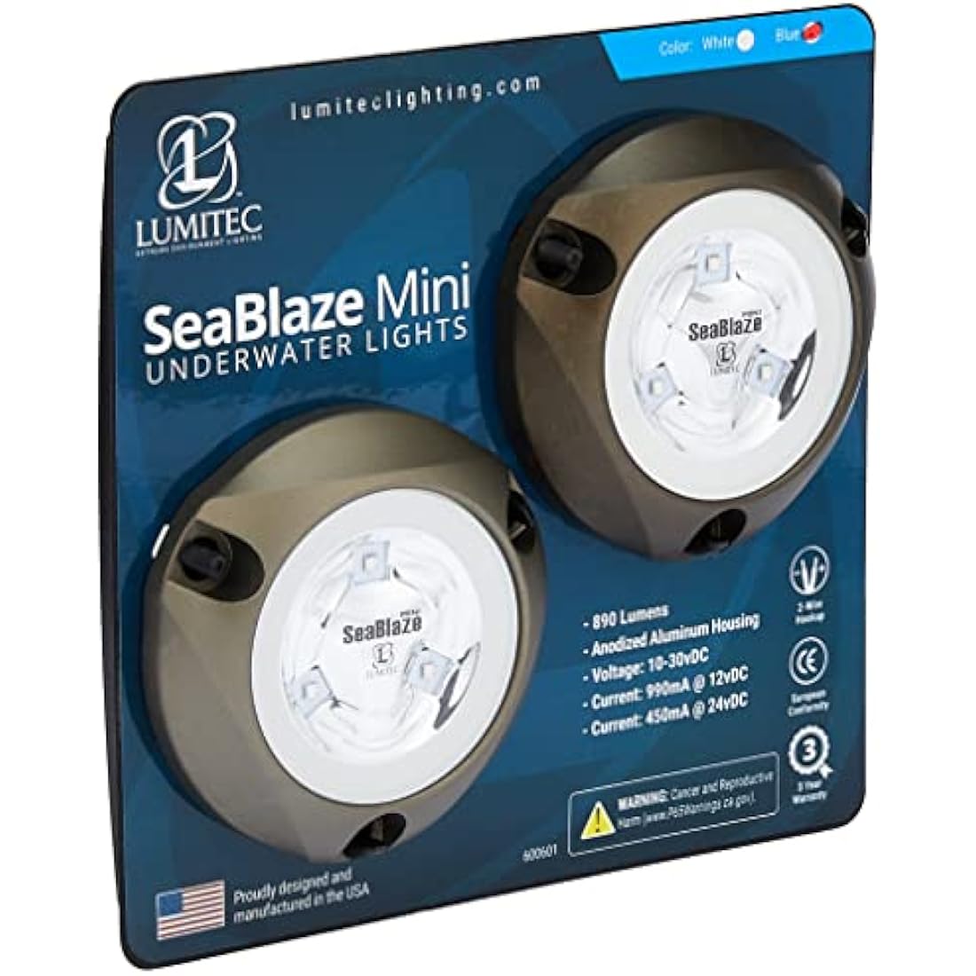 Lumitec SeaBlaze Mini Underwater LED Boat Light | 700 Lumens Aluminum