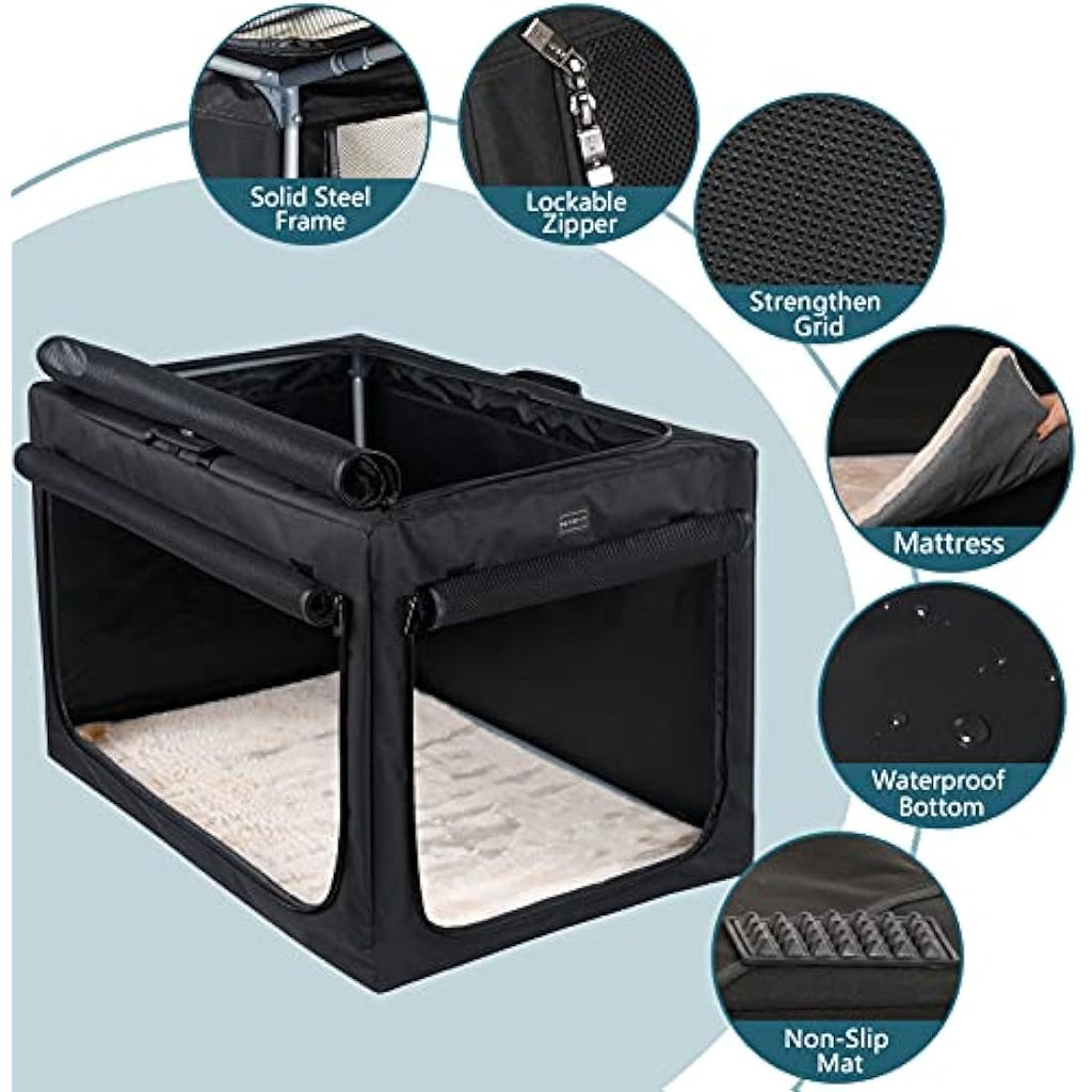 Petsfit Collapsible Soft Dog Crate – Portable 76cm Large Pet Kennel