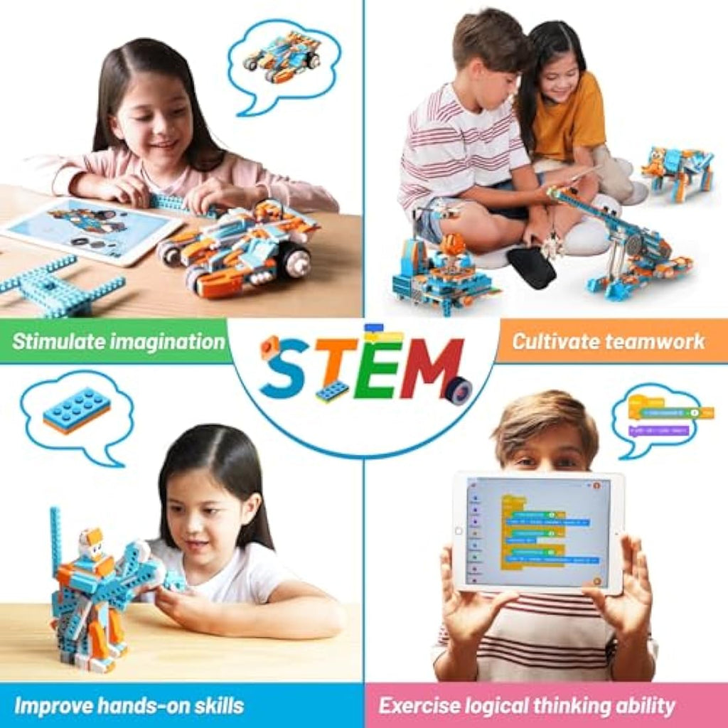 Apitor 10-in-1 STEM Robot Building Kit | Programmable RC Coding Toy (389 PCS)