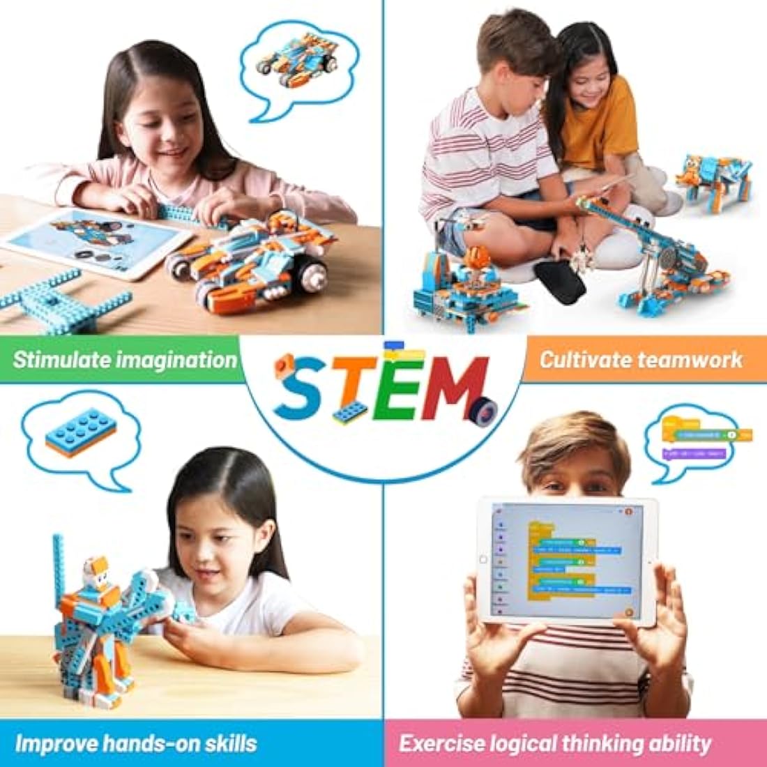 Apitor 10-in-1 STEM Robot Building Kit | Programmable RC Coding Toy (389 PCS)