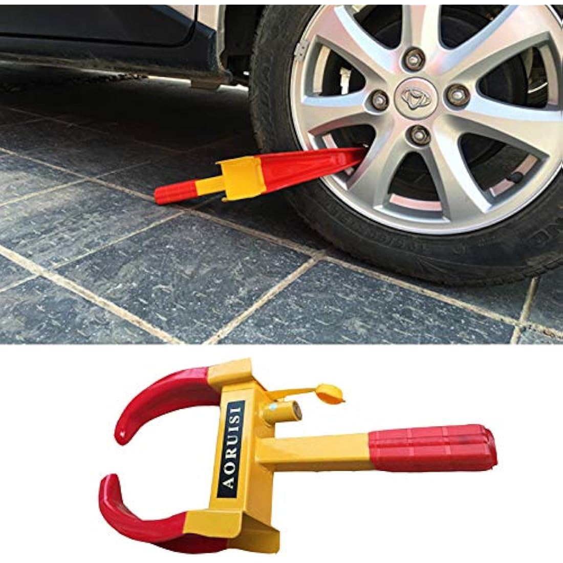 Xample 2-Piece Heavy Duty Wheel Clamp Lock – Adjustable Anti-Theft Security