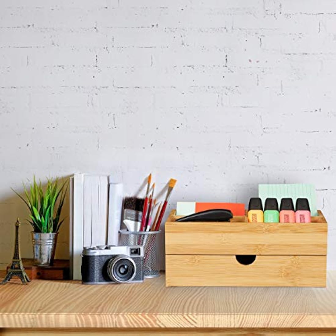 Jolof Store Bamboo Cosmetics Organiser | 4 Compartments & Drawer