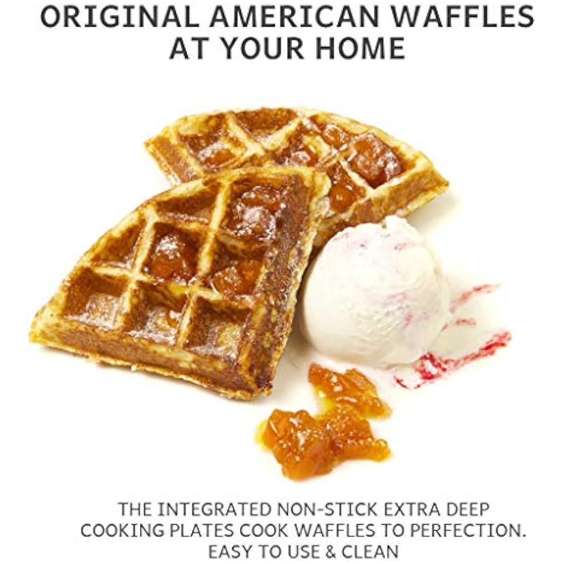 Global Gourmet American Waffle Maker – 700W Non-Stick Stainless Steel