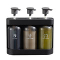 Szmst 3-Chamber Wall Mounted Shampoo Dispenser – No Drill Dark Grey