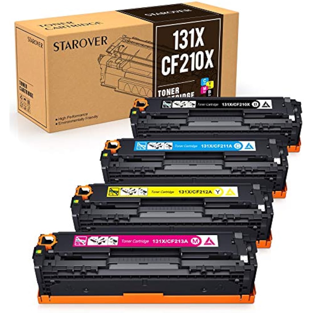STAROVER Compatible HP 131X 131A Toner Cartridges - 4-Pack Color Set