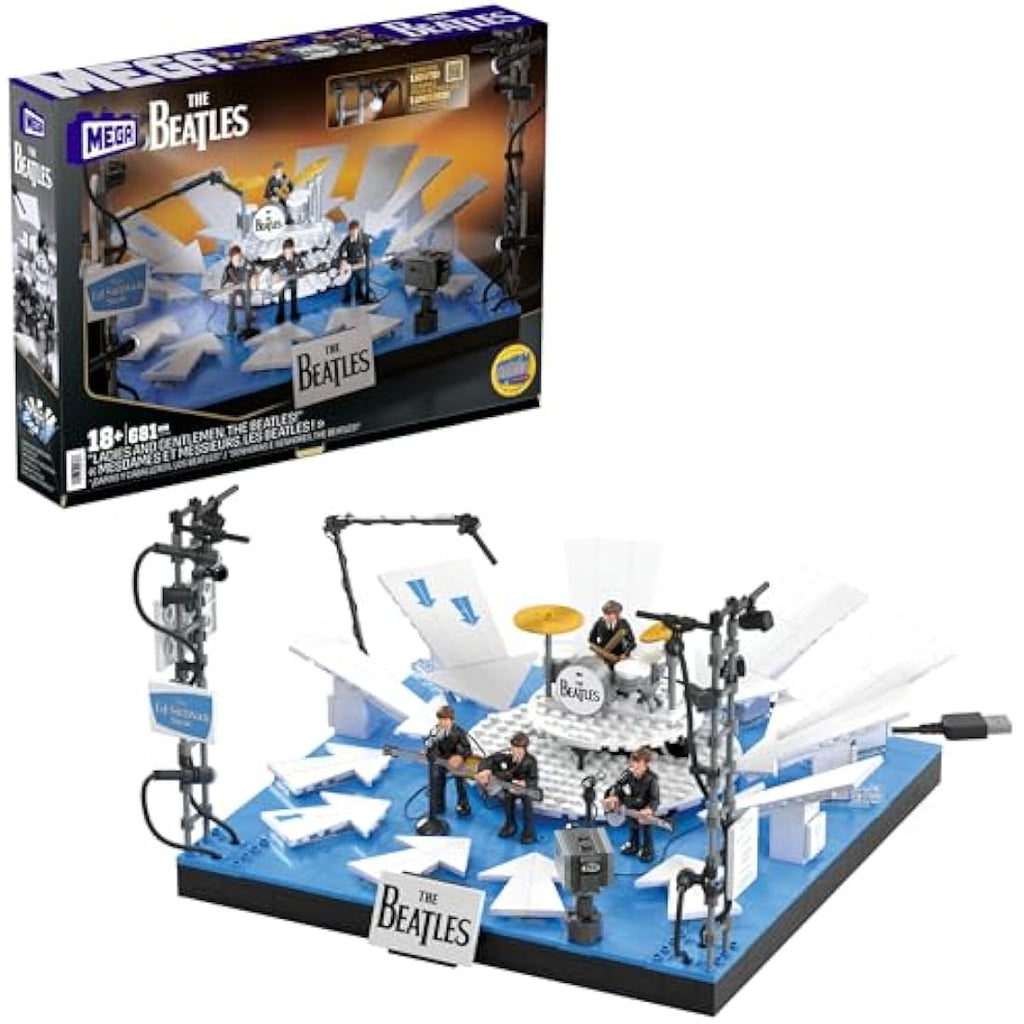 MEGA The Beatles Ed Sullivan Stage Building Set with LED Lights - 681 Pcs