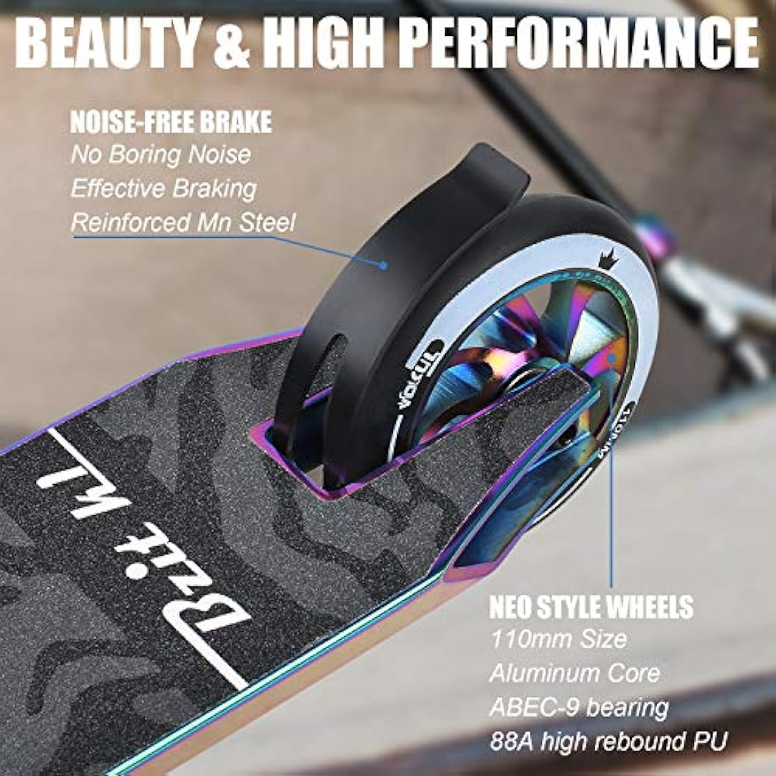 Vokul Bzit K1 Pro Stunt Scooter – Freestyle Trick Scooter with Alloy Wheels