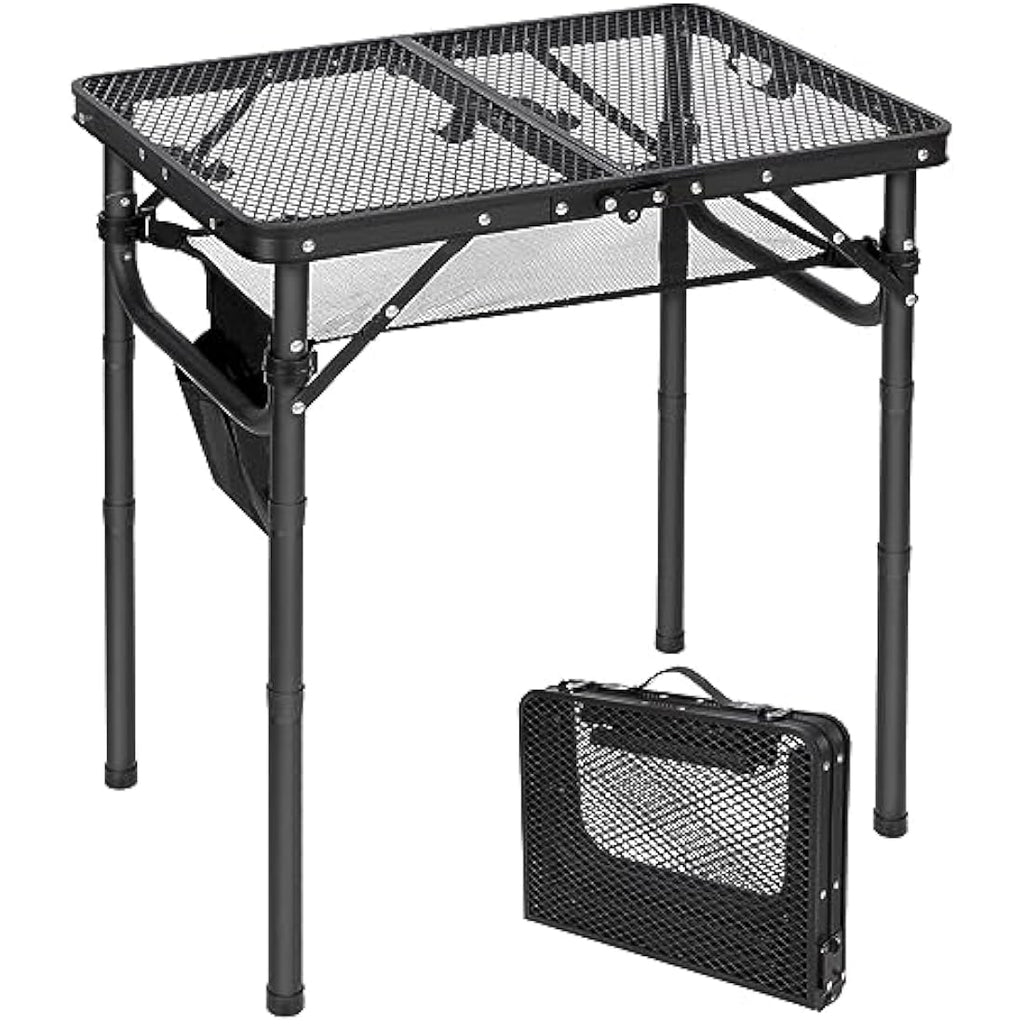 REDCAMP 2ft Folding Camping Table | Adjustable Height Aluminum Grill Table