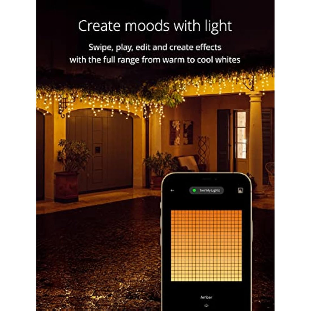 Twinkly Icicle 190 LED Smart White Cascade Lights | App Controlled