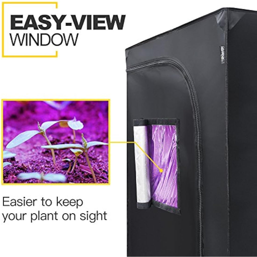 iPower Mylar Hydroponic Grow Tent | 48x48x80-Inch Reflective Indoor Tent