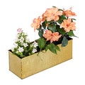 Relaxdays Hammered Gold Metal Window Box – Rectangular Indoor Planter