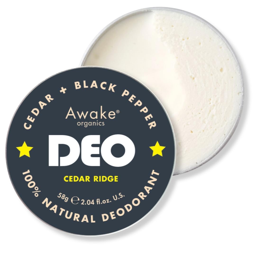 Awake Organics Natural Deodorant for Men – Cedarwood & Black Pepper