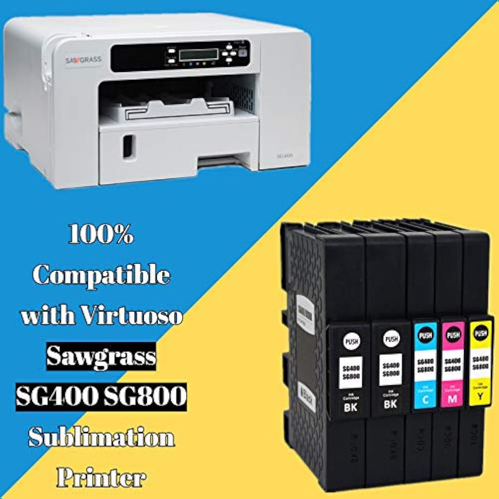 ATTA Sublimation Ink for Sawgrass SG400 SG800 - High Yield 5-Pack Kit