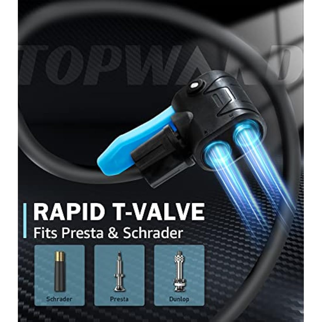 Topward Portable Bike Pump | Mini Floor Pump for Presta & Schrader